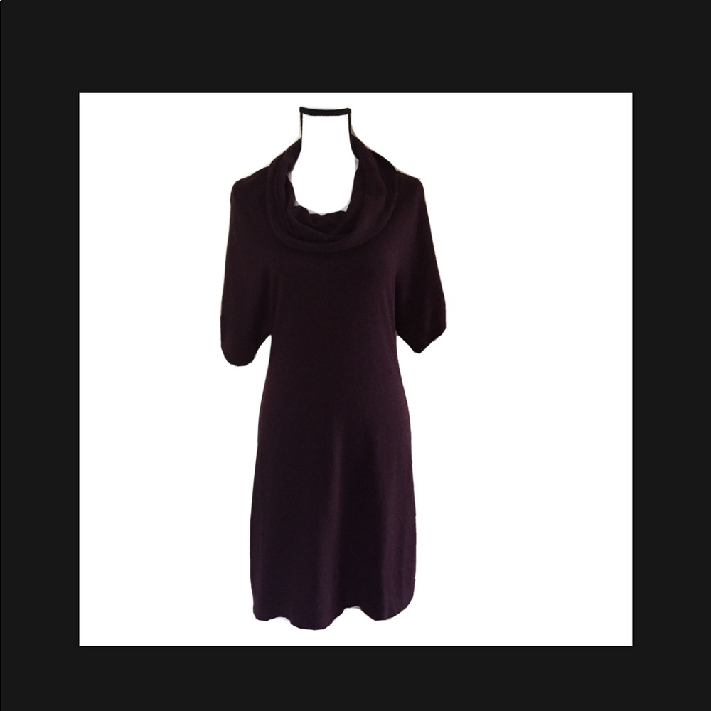 Promod Purple Cowl Neck A Line Sweater Dress